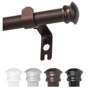 Elegant Curtain Rod with Finials - set of 2 expandable rods 30”- 60”